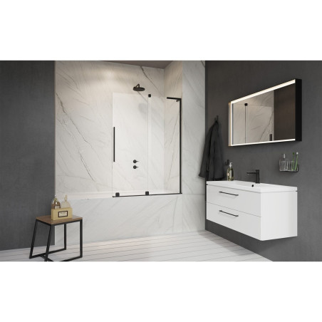 Two-piece sliding bath wall RADAWAY Furo SL Black PND II