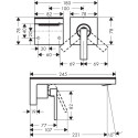 Priekšsienas maisītājs izlietnei HANSGROHE Axor MyEdition 221 mm, 47060000