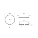 Built-in washbasin-bowl SAT Infinitio 39 x 39 cm, SATINF3939BKM