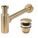Washbasin siphon is a bottom valve Click Clack set LUXURY P1 universal, gold