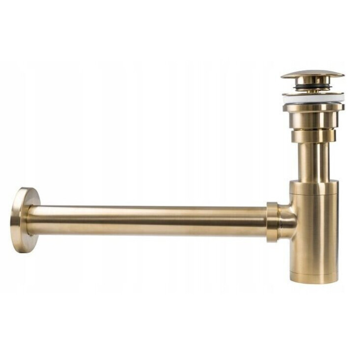 Washbasin siphon is a bottom valve Click Clack set LUXURY P1 universal, gold