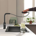 Смеситель для кухни (мойки) с выдвижным клювом GROHE Blue Pure Minta, 30590KF0