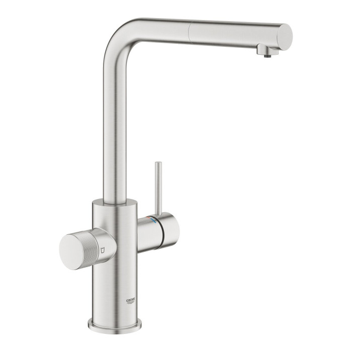Virtuvė (plautuvės) maišytuvas su ištraukiamu snapu GROHE Blue Pure Minta, 30590DC0