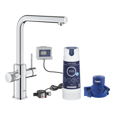 Kitchen (sink) faucet with retractable beak GROHE Blue Pure Minta starter set, 30591000