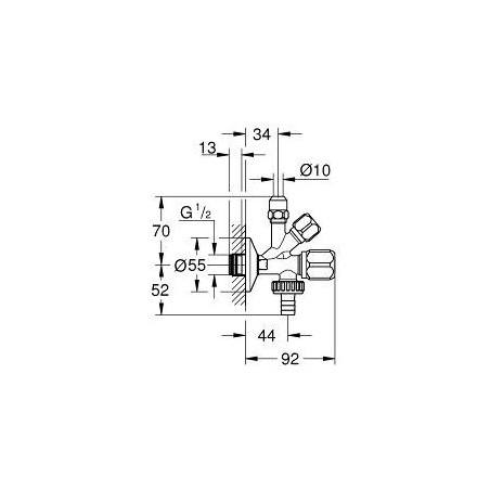 Клапан кемпинговый GROHE 1/2"" x 3/8"" x 3/4", 22036000