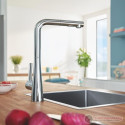 Sissetõmmatava voolikuga Kitchennis (valamu) kraan GROHE Zedra, 32553002