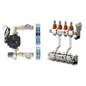 Adjustable underfloor heating manifold IVAR 6-ring with flow meters, complete with mixing unit