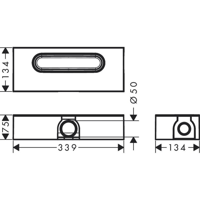 Dušas kanāla apakšējā daļa HANSGROHE uBox Universal Base, 01001180