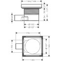 Kāpnes HANSGROHE RainDrain punkts 150 x 150, 56249670