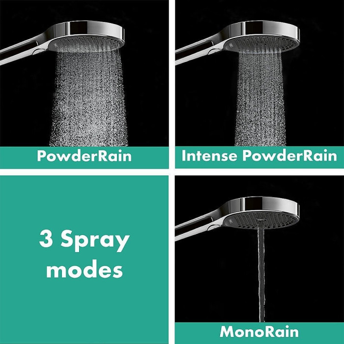 Pre-wall thermostatic shower 4 in 1 set HANSGROHE Rainfinity Showerpipe 360 1jet, chrome