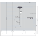 Seinast sisse termostaatdušš 4 in 1 komplekt HANSGROHE Rainfinity Showerpipe 360 1jet, kroom
