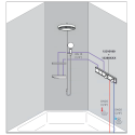 Seinast sisse termostaatdušš 4 in 1 komplekt HANSGROHE Rainfinity Showerpipe 360 1jet, kroom