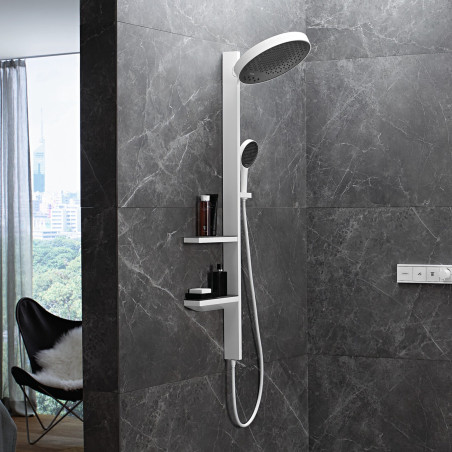 Seina termostaatdušš 4 in 1 komplekt HANSGROHE Rainfinity Showerpipe 360 1jet, Matt White