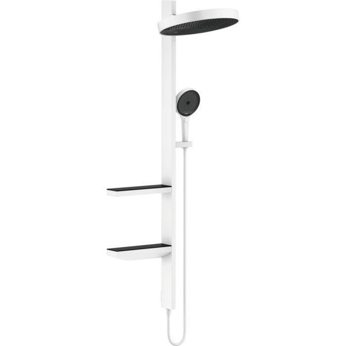 Seina termostaatdušš 4 in 1 komplekt HANSGROHE Rainfinity Showerpipe 360 1jet, Matt White