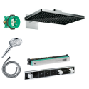 Pre-wall thermostatic shower 5 in 1 set HANSGROHE Rainmaker Select 460 3jet, black/chrome