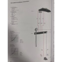 Potinkinis termostatinis dušas 5 in 1 komplekte HANSGROHE Rainmaker Select 460 3jet, juoda/chromuota