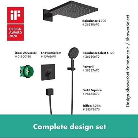 Potinkinis termostatinis dušas 8 in 1 komplektas HANSGROHE Raindance Select E 1jet, 27939670