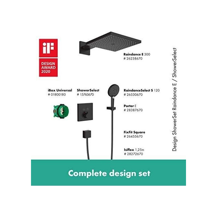 Pre-wall thermostatic shower 8 in 1 set HANSGROHE Raindance Select E 1jet, 27939670