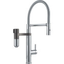 Kitchen (washbasin) faucet with retractable hose-shower FRANKE Vital Semi-Pro, chrome / Gunmetal"