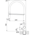 Kitchennis (izlietnes) jaucējkrāns ar ievelkamu šļūteni-dušu FRANKE Icon Semi Pro, 115.0690.598