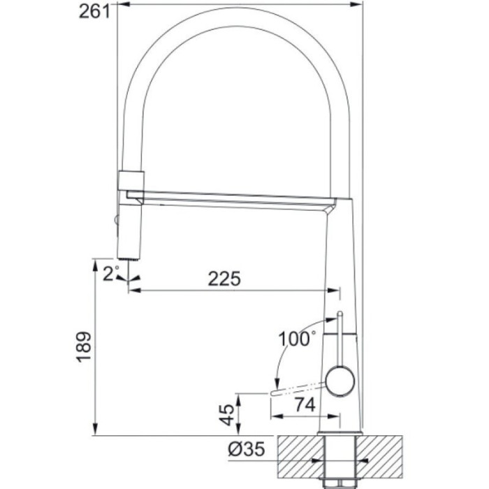 Kitchennis (izlietnes) jaucējkrāns ar ievelkamu šļūteni-dušu FRANKE Icon Semi Pro, 115.0690.598