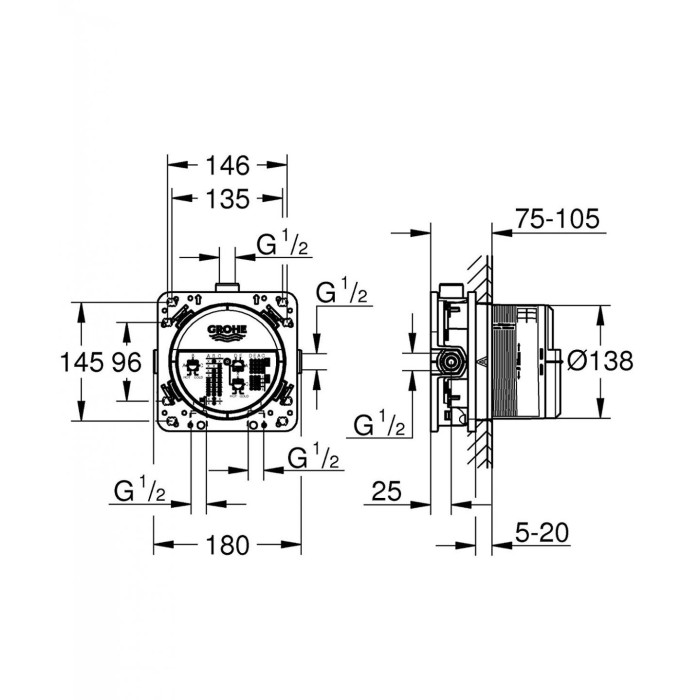 Alamvõrgukarp MIXER GROHE Rapido SmartBoxi jaoks, 35604000