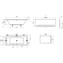 Acrylic rectangular bath RAVAK Formy 02