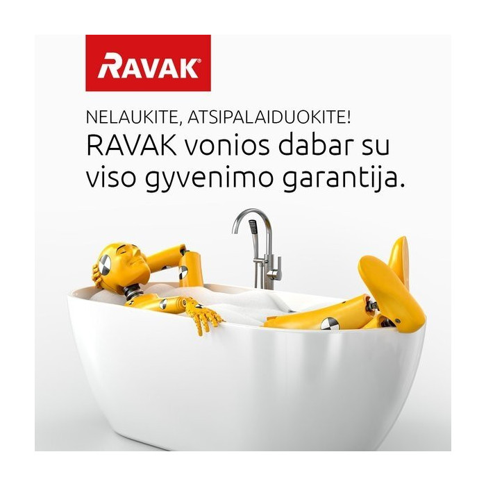 Akrüülist ristkülikukujuline vann RAVAK 10° Slim