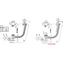 Sifonas voniai RAVAK užpildantis vonią vandeniu 800 Click Clack, X01505