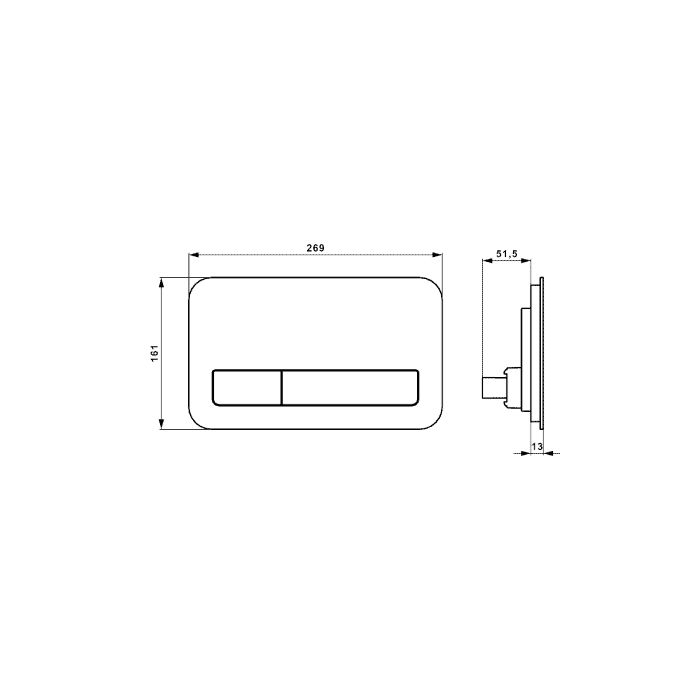 Flush plate VILLEROY & BOCH 200G with glass is LED shell, 921843RB