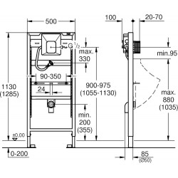 Seina sisse raam pissuaarile GROHE Rapid SL, 38786001