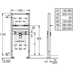 Seina sisse raam valamule GROHE Rapid SL, 38554001