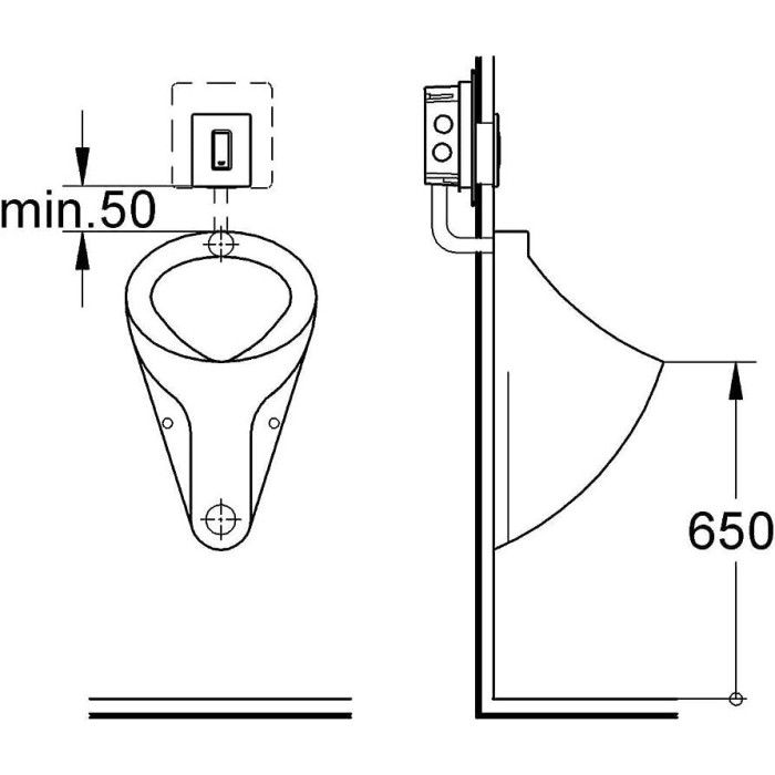 Skalošanas plāksne pisuāram GROHE Skate Cosmopolitan, 38784000