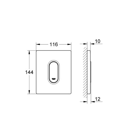 Loputuspaneel pissuaarile GROHE Arena Cosmopolitan, 38857000