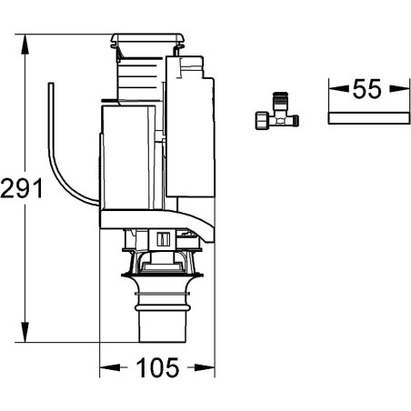 Potinkinio bakelio nuleidimo vožtuvas GROHE Retro-fit komplektas, 38735000