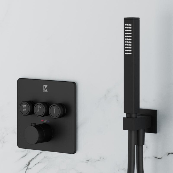 Subnet thermostatic shower set MARINER Eden B, set Matt Black