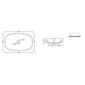 Mounted on the countertop washbasin ALICE CERAMICA Form 650 x 400 mm (choice of colors)