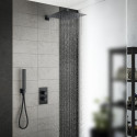 Seinale paigaldatav termostaatdušikomplekt koos seinahoidikuga MARINER Quadrum komplekt, Matt Black