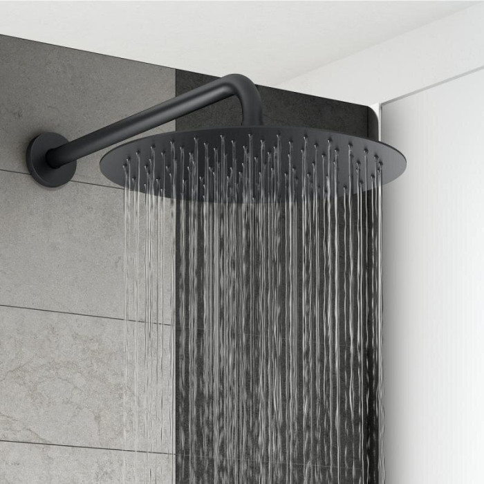 Pre-wall thermostatic shower set with wall holder MARINER Logica set, Matt Black