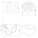 Peatatud WC ALICE CERAMICA Unica Rimless 50 x 35 cm, Slim Slow suletava kaanega, must-matt