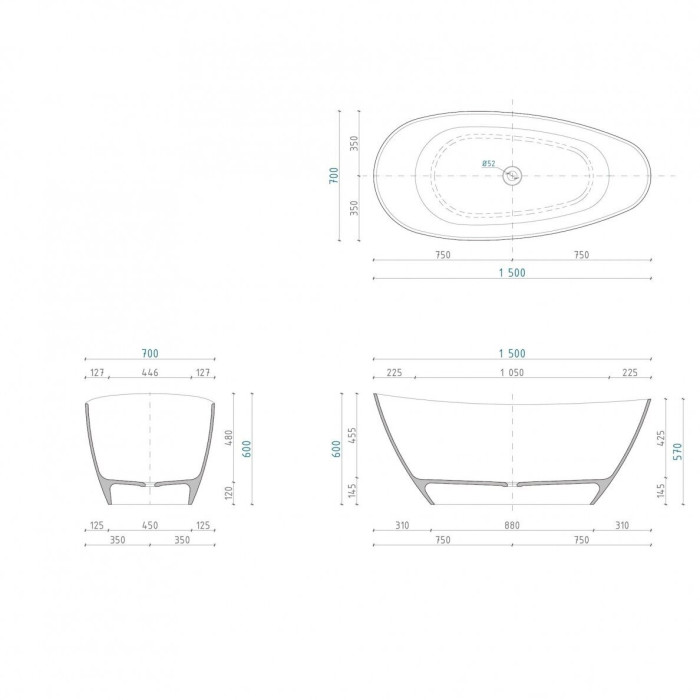 Stone mass bath aquastone AQS3