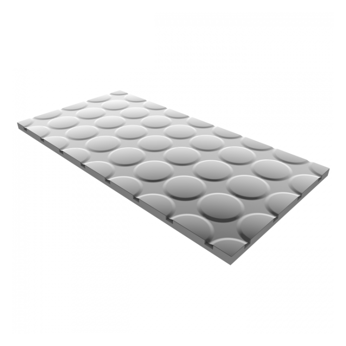 Sausa sistēmas plāksne (apļi) EPS 300 MEPAfloor 1200 x 600 x 25 mm, ar alumīniju
