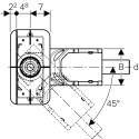 Duširenni GEBERIT Cleanline DN 50 - H 90-220 mm alumine osa, 154.150.00.1
