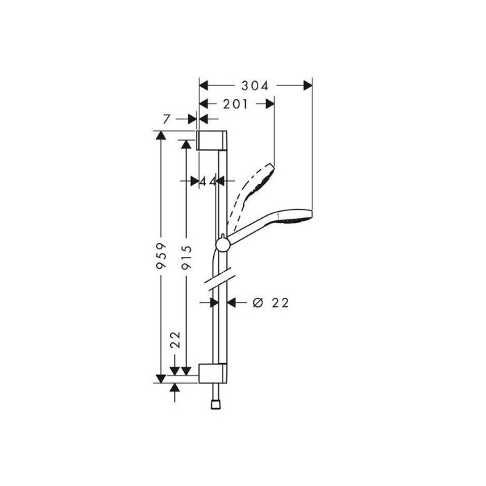 Dušas kabīnes komplekti HANSGROHE Croma Select E 90 cm 3jet, 26591400