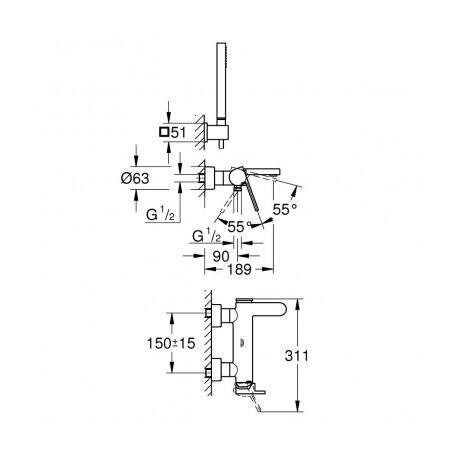 Baths - shower faucet set GROHE Plus, 33547003