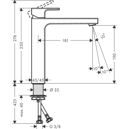 Valamusegisti HANSGROHE Vernis Kuju 190, 71591000