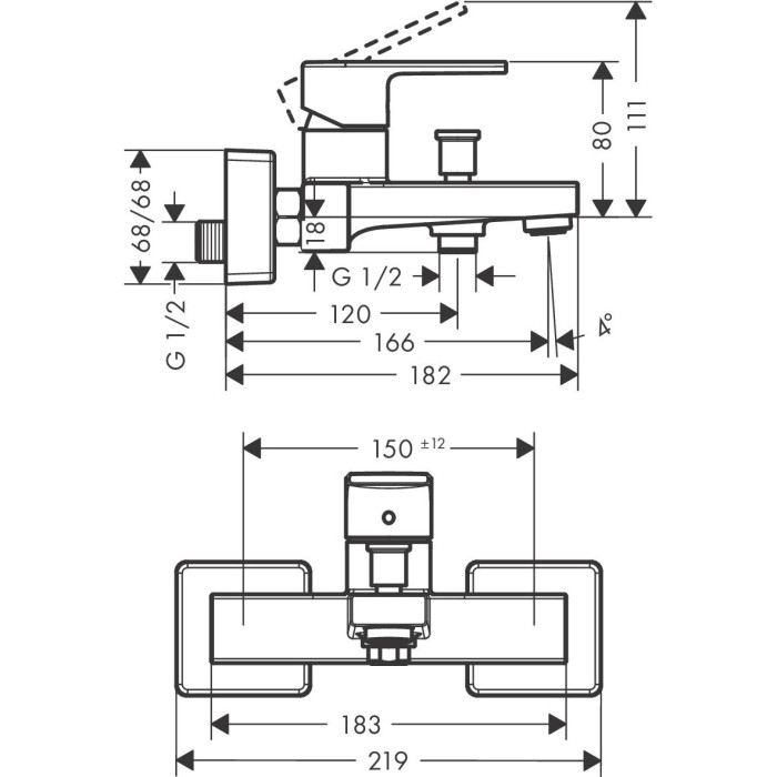 Vonios maišytuvas HANSGROHE Vernis Shape, 71450000