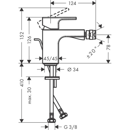 Maisītājs bidē HANSGROHE Vernis Shape, 71211000