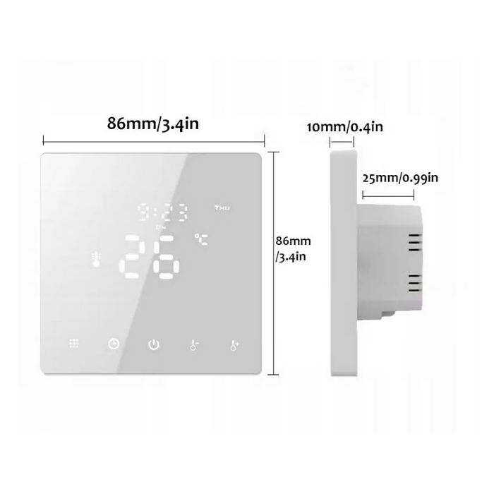 Potinkinis patalpos termostatai plonas Wi-Fi, baltas