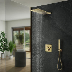 Pre-wall thermostatic shower set MARINER Eden B, Gold